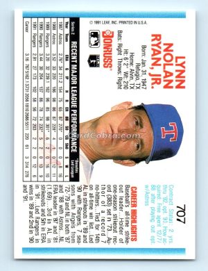 1992 Donruss #707 Nolan Ryan Texas Rangers