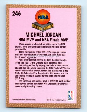 1992 Fleer #246 Michael Jordan Chicago Bulls