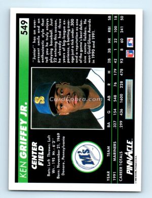 1992 Pinnacle #549 Ken Griffey Jr. Seattle Mariners