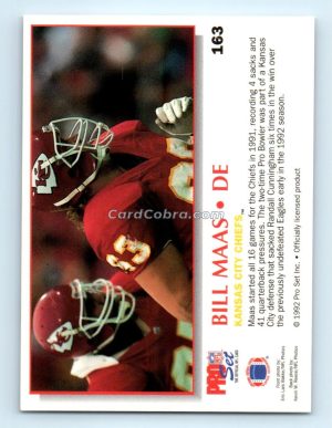 1992 Pro Set Power #163 Bill Maas Kansas City Chiefs