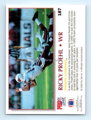 1992 Pro Set Power #187 Ricky Proehl Phoenix Cardinals