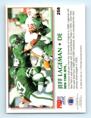 1992 Pro Set Power #258 Jeff Lageman New York Jets