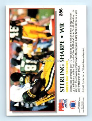 1992 Pro Set Power #286 Sterling Sharpe Green Bay Packers