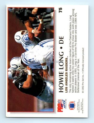 1992 Pro Set Power #75 Howie Long Los Angeles Raiders