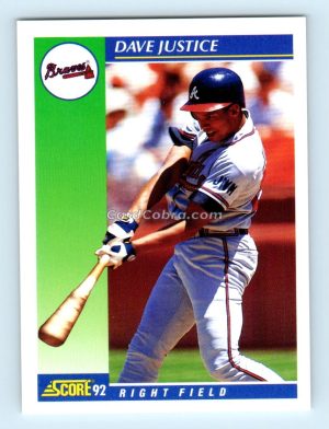 1992 Score #4 Dave Justice Atlanta Braves Rookie Card