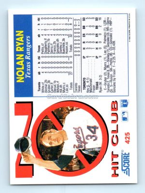 1992 Score #425 Nolan Ryan Texas Rangers