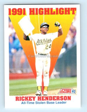 1992 Score #430 Rickey Henderson Oakland Athletics