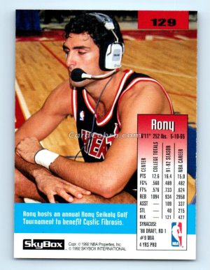 1992 SkyBox #129 Rony Seikaly Miami Heat