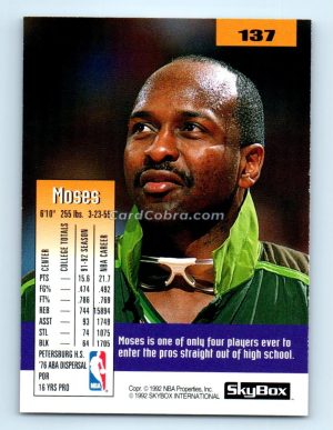 1992 SkyBox #137 Moses Malone Milwaukee Bucks