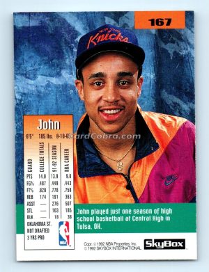 1992 SkyBox #167 John Starks New York Knicks