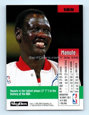 1992 SkyBox #180 Manute Bol Philadelphia 76ers