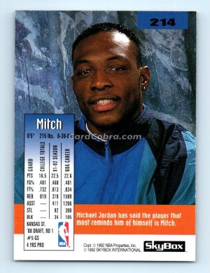 1992 SkyBox #214 Mitch Richmond Sacramento Kings