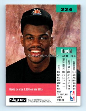 1992 SkyBox #224 David Robinson San Antonio Spurs