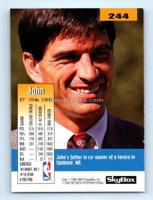 1992 SkyBox #244 John Stockton Utah Jazz