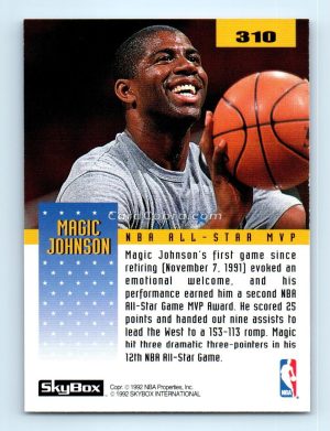 1992 SkyBox #310 Magic Johnson Los Angeles Lakers