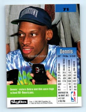 1992 SkyBox #71 Dennis Rodman Detroit Pistons