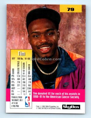 1992 SkyBox #79 Tim Hardaway Golden State Warriors