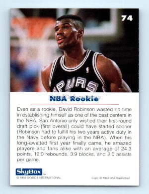 1992 SkyBox USA #74 David Robinson USA