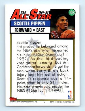 1992 Topps #103 Scottie Pippen Chicago Bulls