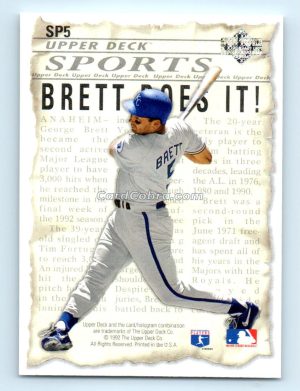 1992 Upper Deck #SP5 Robin Yount/George Brett Milwaukee Brewers/Kansas City Royals