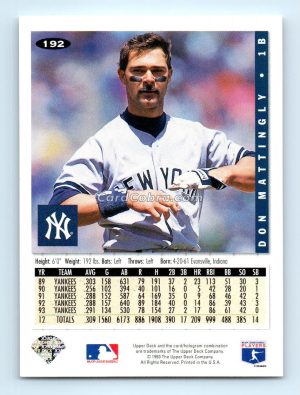 1993 Collector's Choice #192 Don Mattingly New York Yankees