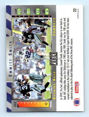 1993 Pro Set Power #22 Emmitt Smith Dallas Cowboys