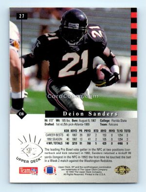 1993 SP #27 Deion Sanders Atlanta Falcons