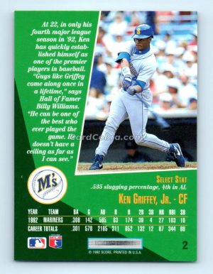 1993 Select #2 Ken Griffey Jr. Seattle Mariners