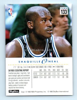 1993 SkyBox #133 Shaquille O'Neal Orlando Magic