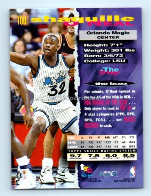 1993 Stadium Club #100 Shaquille O'Neal Orlando Magic