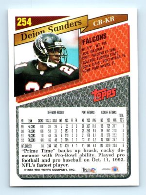 1993 Topps #254 Deion Sanders Atlanta Falcons