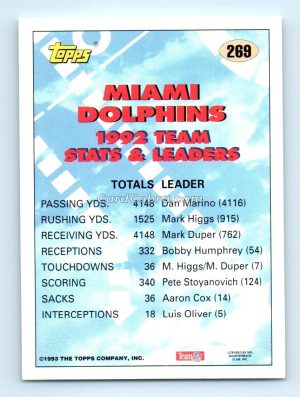 1993 Topps #269 Dan Marino Miami Dolphins