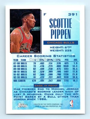 1993 Topps #391 Scottie Pippen Chicago Bulls