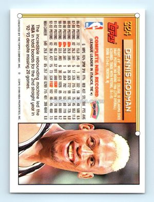 1993 Topps Gold #324 Dennis Rodman San Antonio Spurs