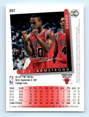 1993 Upper Deck #257 B.J. Armstrong Chicago Bulls