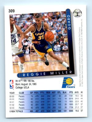 1993 Upper Deck #309 Reggie Miller Indiana Pacers