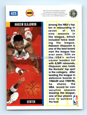 1993 Upper Deck #425 Hakeem Olajuwon Houston Rockets