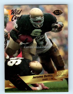 1993 Wild Card 50 Stripe #159 Jerome Bettis Los Angeles Rams Rookie Card