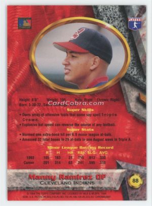 1994 Bowman's Best #88 Manny Ramirez Cleveland Indians