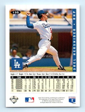 1994 Collector's Choice #135 Orel Hershiser Los Angeles Dodgers