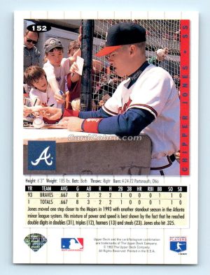 1994 Collector's Choice #152 Chipper Jones Atlanta Braves