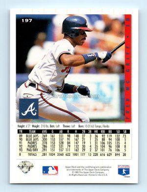 1994 Collector's Choice #197 Fred McGriff Atlanta Braves