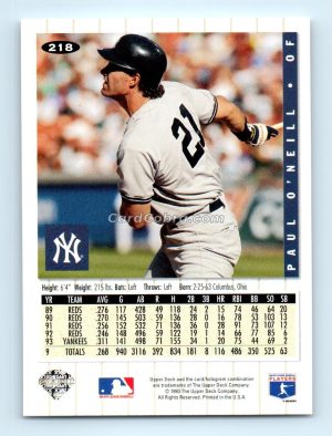 1994 Collector's Choice #218 Paul O'Neill New York Yankees