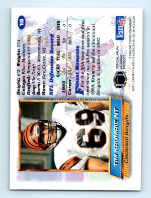 1994 Finest #100 Tim Krumrie Cincinnati Bengals