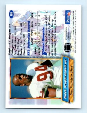 1994 Finest #108 Dana Stubblefield San Francisco 49ers Rookie Card