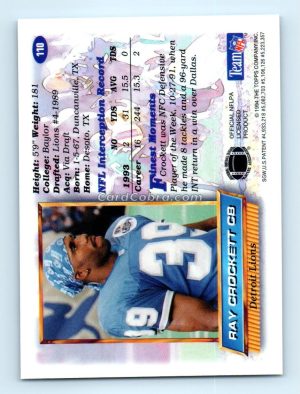 1994 Finest #110 Ray Crockett Detroit Lions