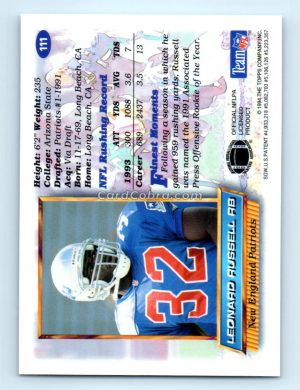 1994 Finest #111 Leonard Russell New England Patriots