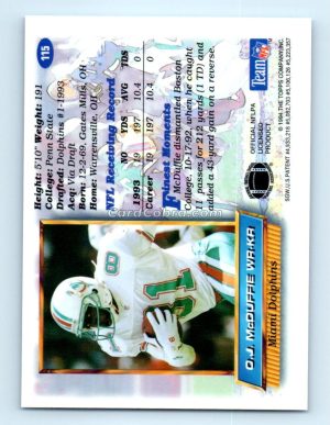 1994 Finest #115 O.J. McDuffie Miami Dolphins Rookie Card