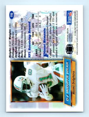 1994 Finest #115 O.J. McDuffie Miami Dolphins Rookie Card