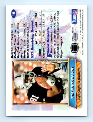 1994 Finest #116 Tim Brown Los Angeles Raiders